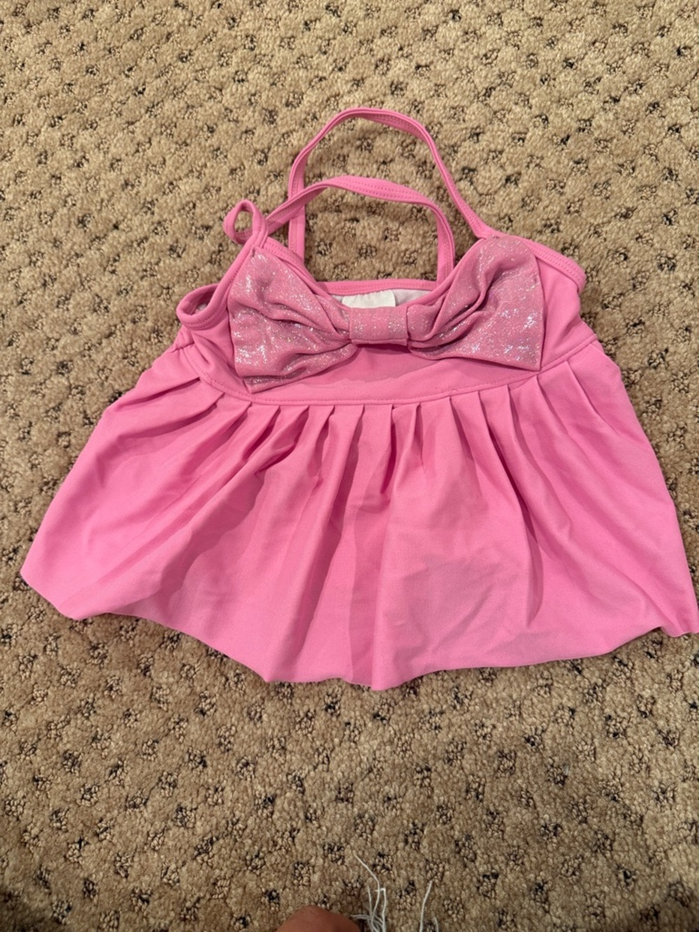 Circo Pink Toddler Swim Top with Bow Detail